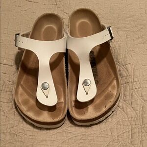 Birkenstock White Thong Sandals